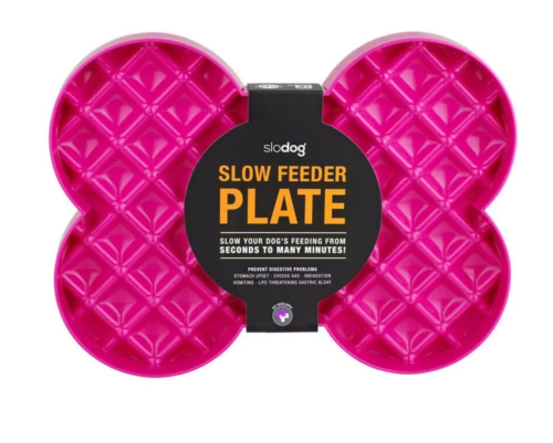 Miska slow food spowalniająca jedzenie SLODOG® turkusowa pink.png