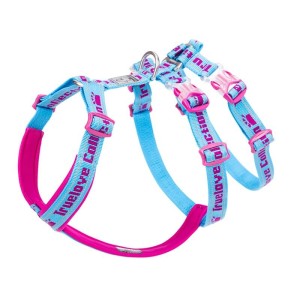 Szelki antyucieczkowe dla psa Truelove Funky błękitno-różowe